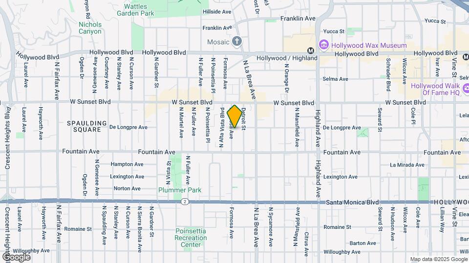 1352 N Formosa Ave Mapa y Detalles de la Ubicación