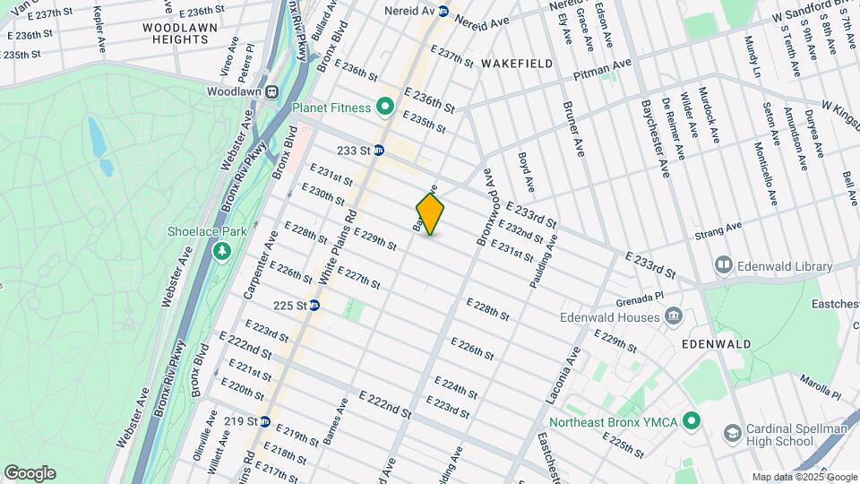 822 E 230th St Map and Location Details