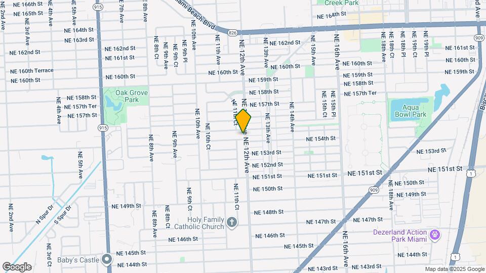 1181 NE 154th Terrace Map and Location Details