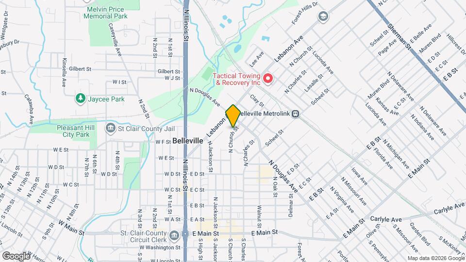 601 N Church St Map and Location Details