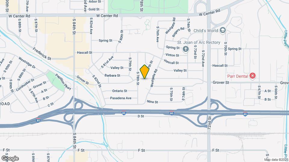 7701 Grover St Map and Location Details