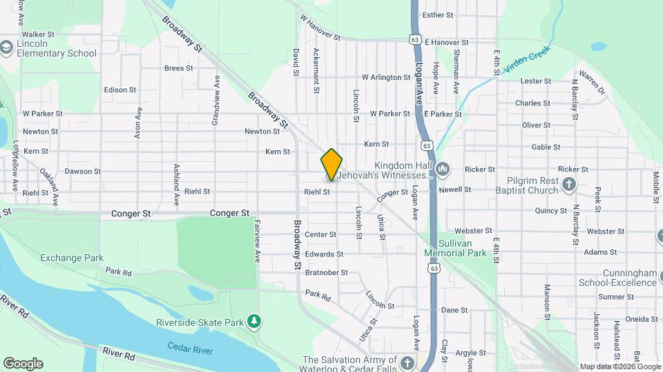 406 Riehl St Map and Location Details