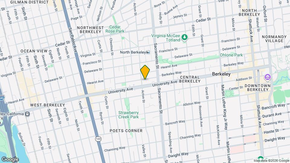 1402 Berkeley Way Map and Location Details