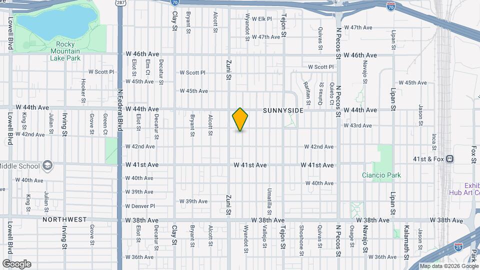 4243 Wyandot St Map and Location Details