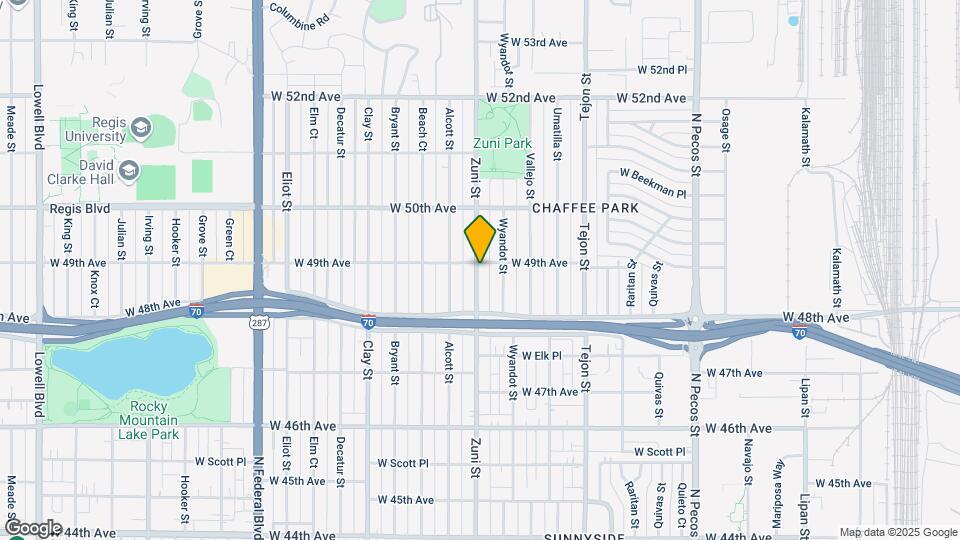 4890 N Zuni St Map and Location Details