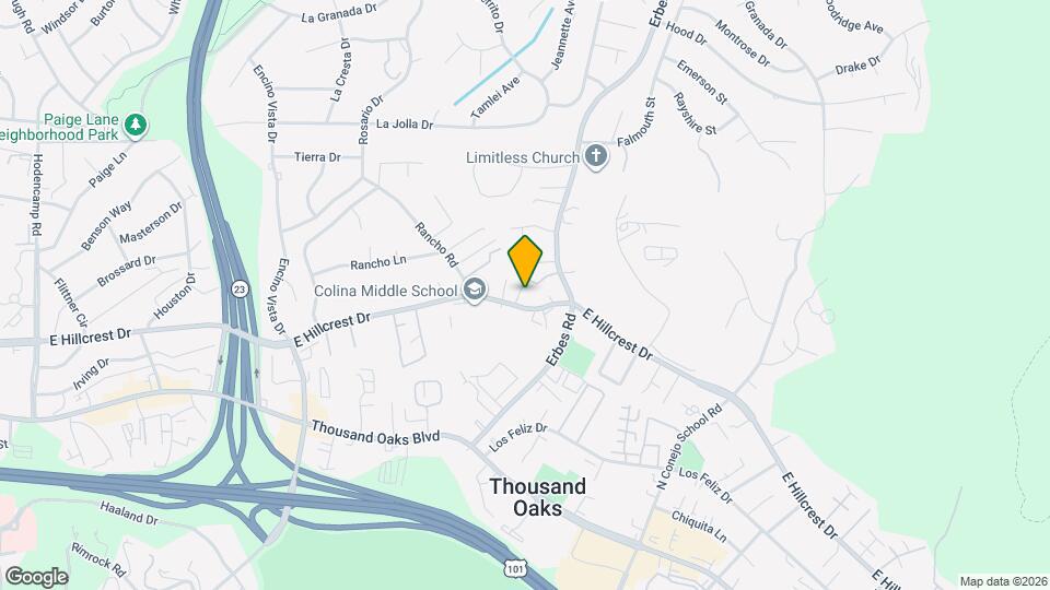 1609 E Hillcrest Dr Map and Location Details