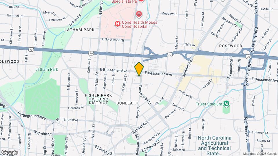 1105 Yanceyville St Map and Location Details