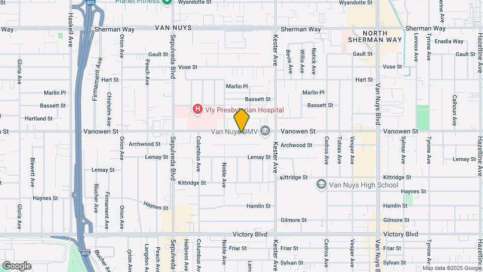 15016 Vanowen St Map and Location Details
