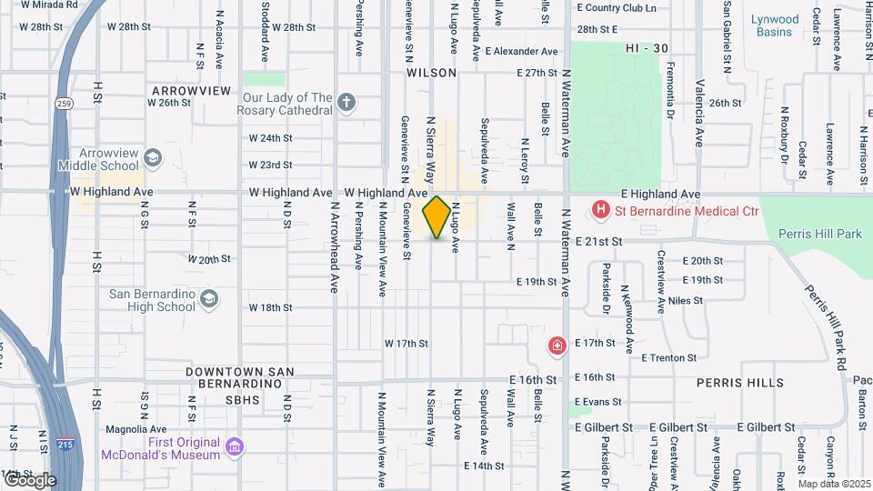2097 N Sierra Way Mapa y Detalles de la Ubicación