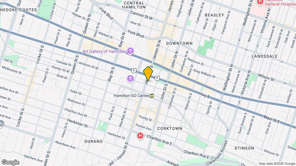 75 James St S Map and Location Details