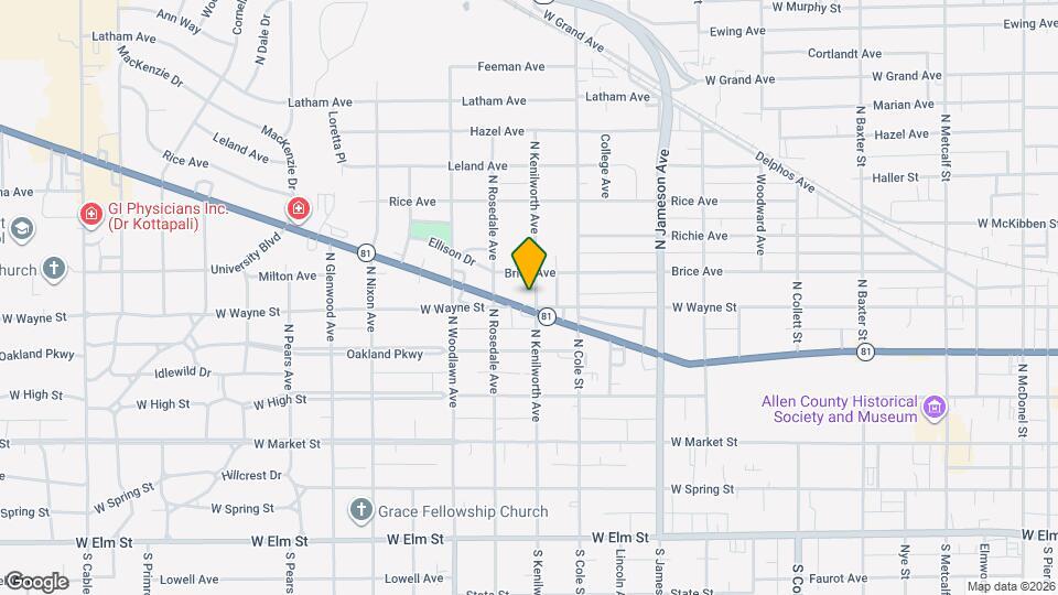 407 N Kenilworth Ave Map and Location Details