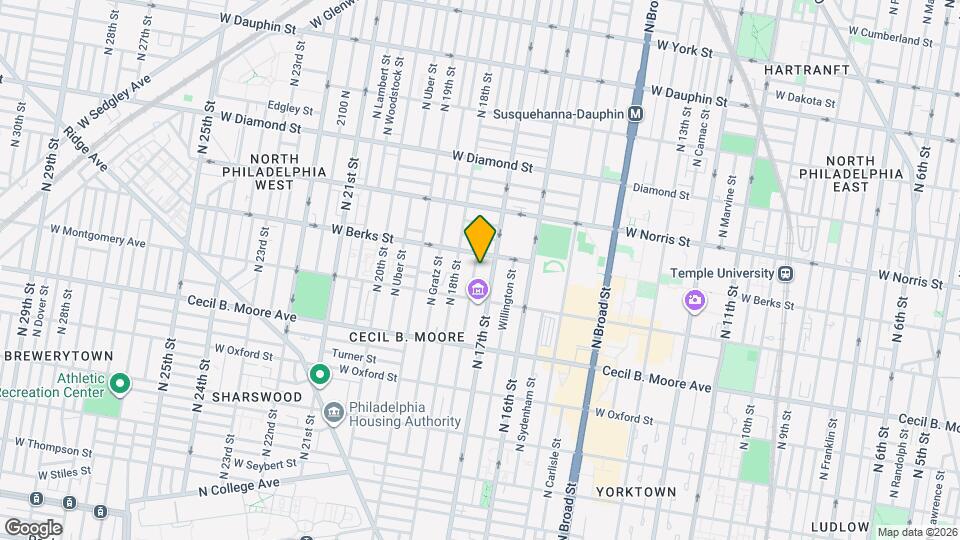 1829 N Bouvier St, Unit B Map and Location Details