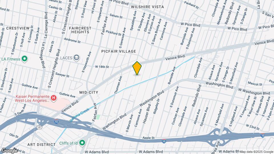 1856 S Curson Ave, Unit 1 Map and Location Details