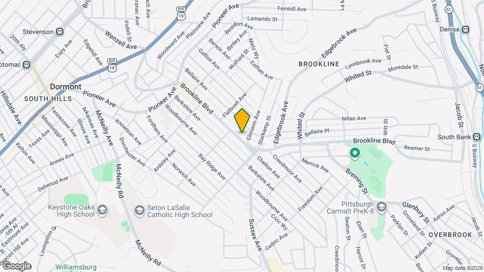 927 Brookline Blvd Mapa y Detalles de la Ubicación
