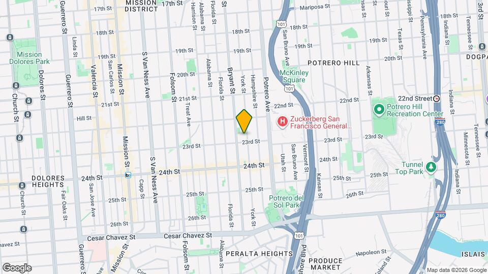 1080 York St Map and Location Details