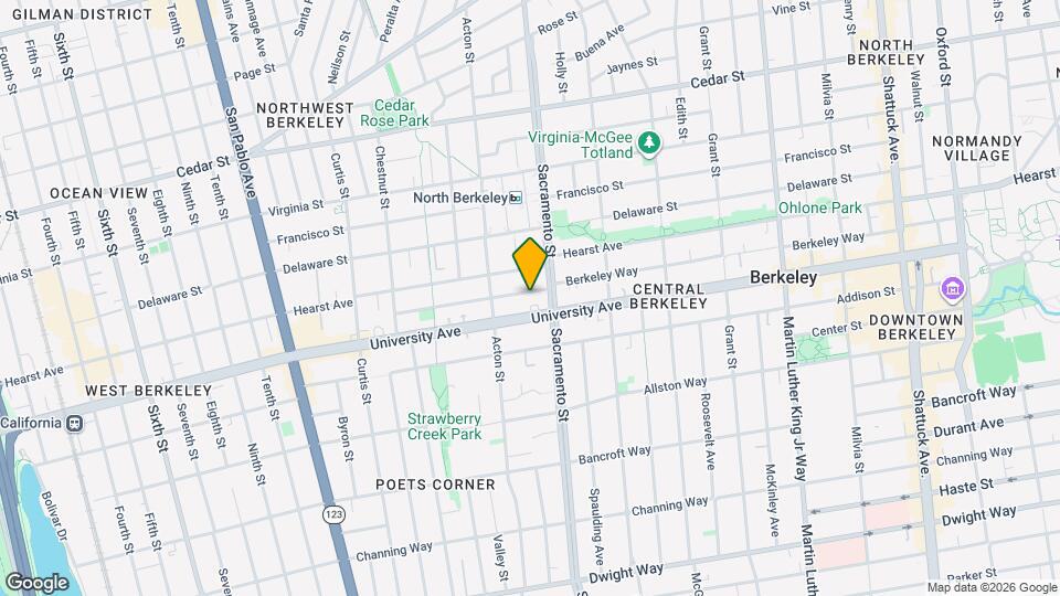 1428 Berkeley Way Map and Location Details