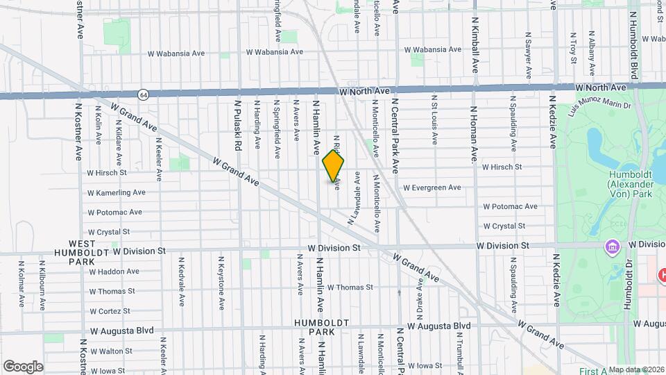 1334 N Ridgeway Ave Mapa y Detalles de la Ubicación