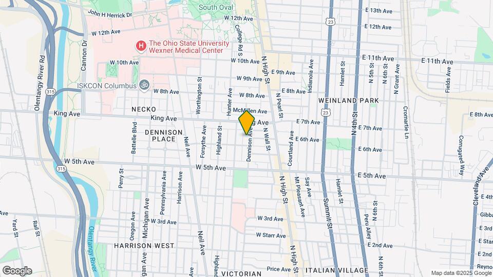 1327 Dennison Ave Map and Location Details