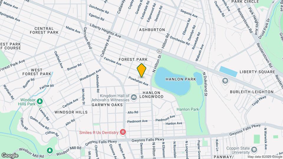 3306 Powhatan Ave, Unit 3rd floor unit Map and Location Details