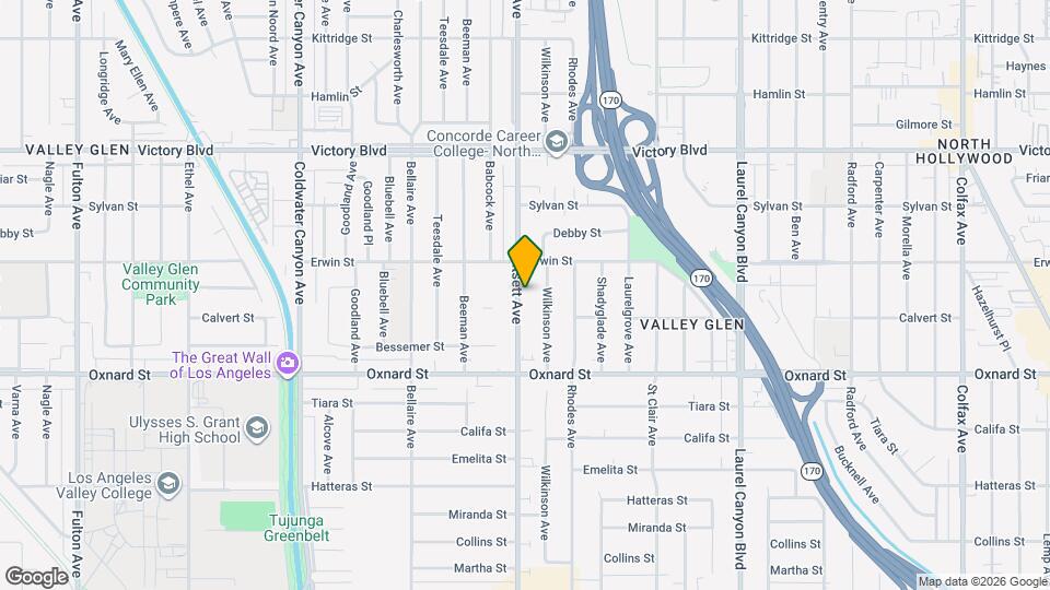 6130 Whitsett Ave Map and Location Details