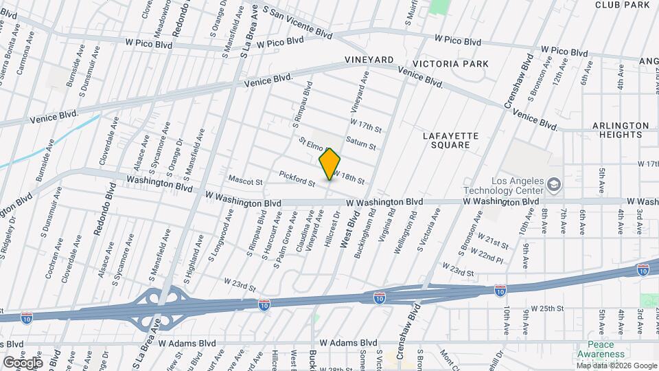 1845 Vineyard Ave Map and Location Details
