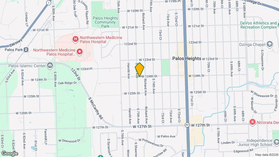 12405 S 75th Ave Map and Location Details