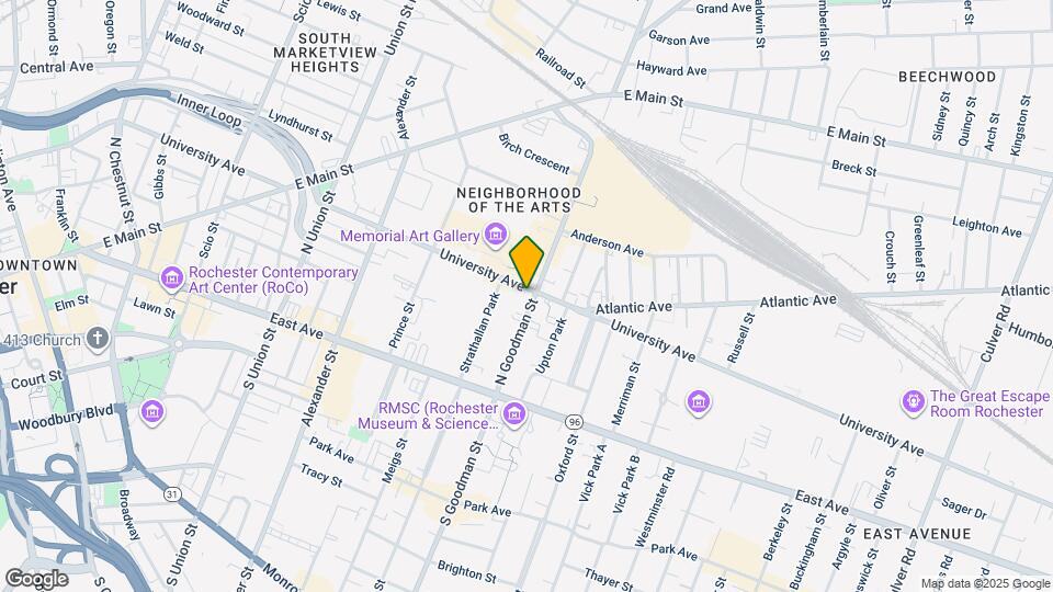 595 University Ave Map and Location Details