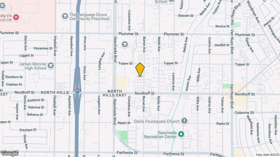 9205 Burnet Ave Map and Location Details