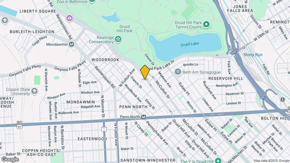 2544 Druid Hill Ave Map and Location Details