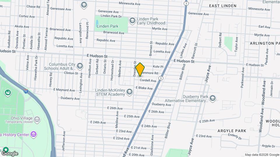 1414 Cordell Ave Map and Location Details