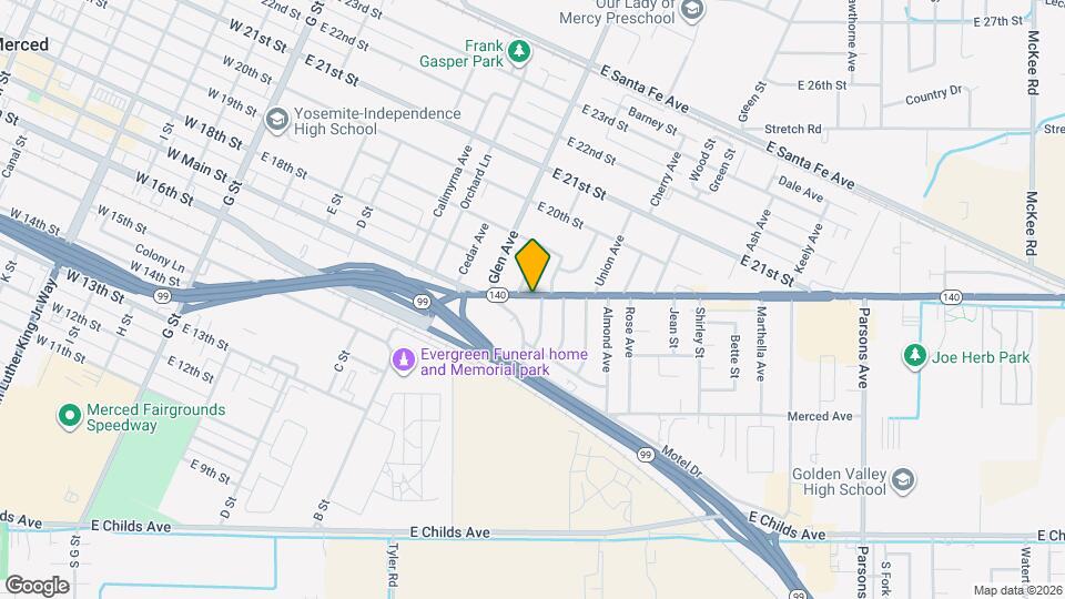 898 Yosemite Pkwy Map and Location Details