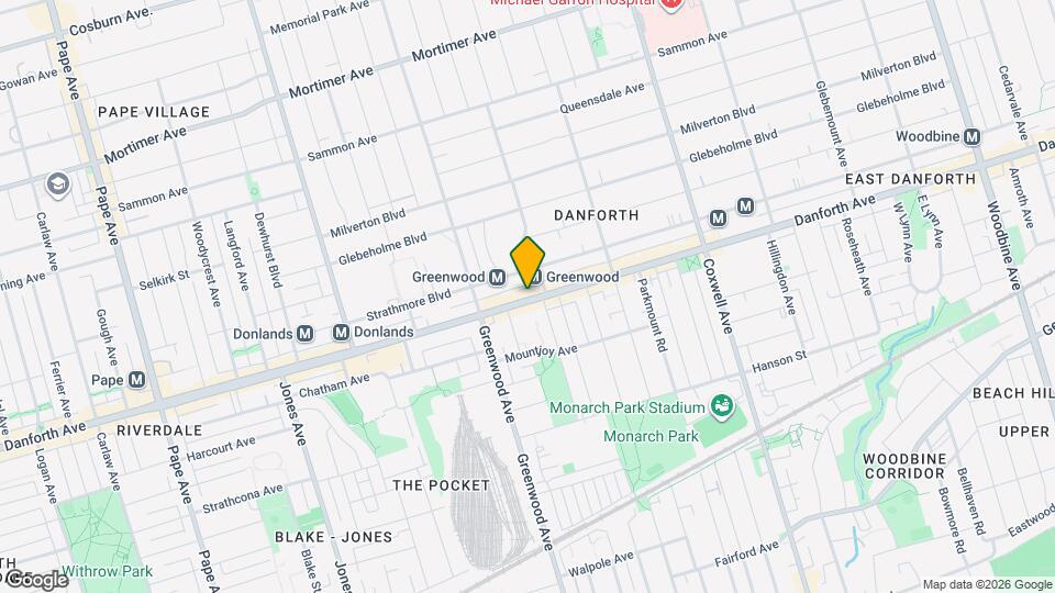 1272 Danforth Ave Map and Location Details