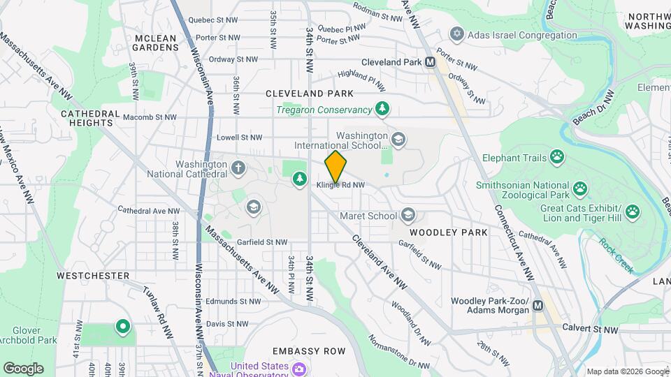 3216 Klingle Rd NW Mapa y Detalles de la Ubicación