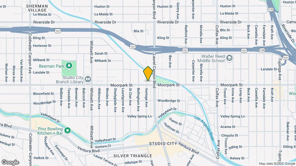 12125 Moorpark St Map and Location Details