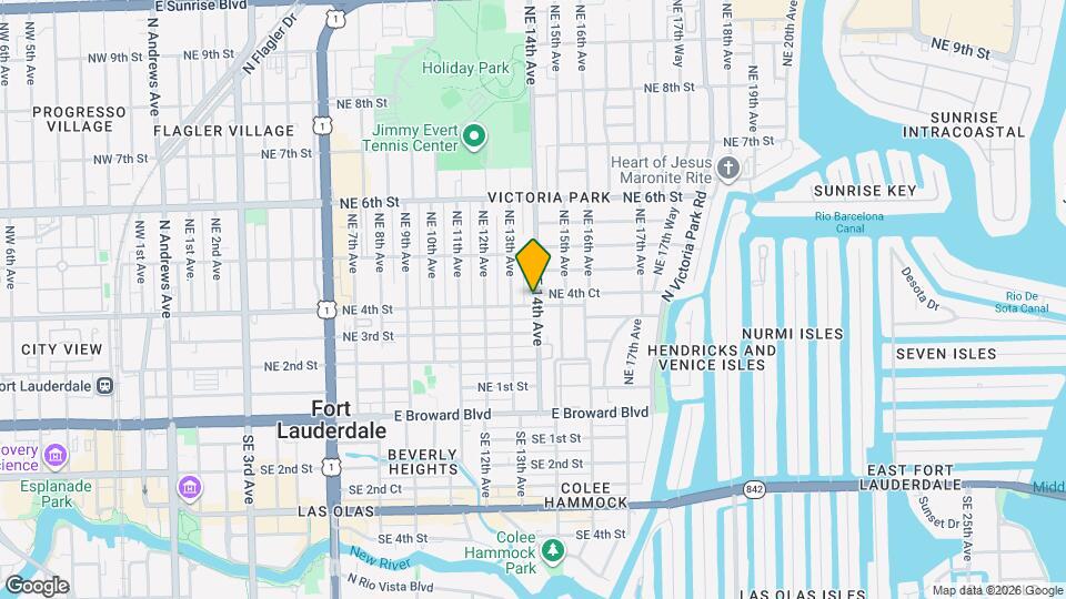 401 NE 14th Ave Map and Location Details