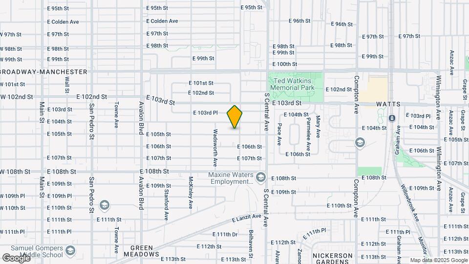 951 E 105th St, Unit ADU Map and Location Details