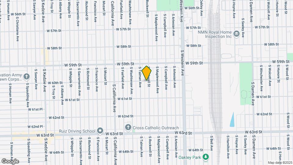 6000 S Rockwell St Map and Location Details