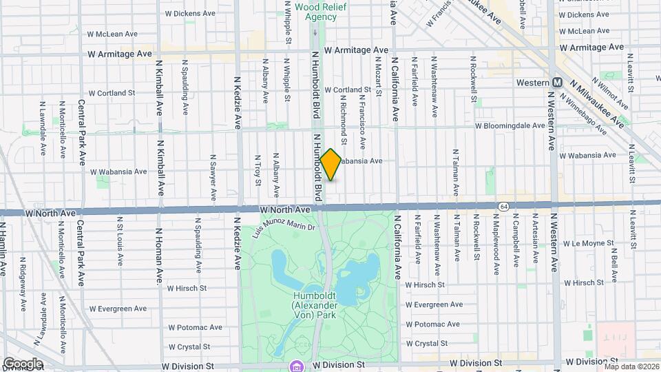 1633 N Humboldt Blvd Map and Location Details