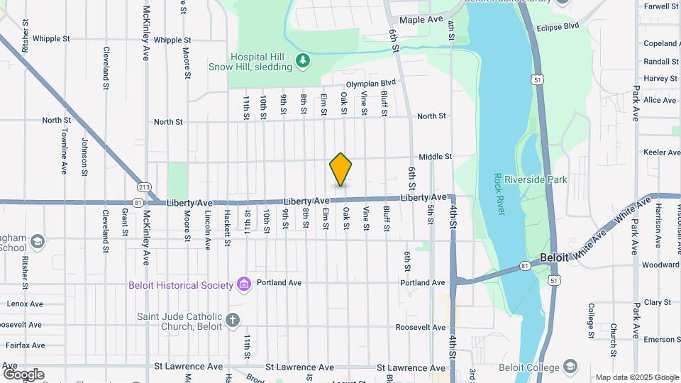 1112 Oak St-Unit -Upper Map and Location Details