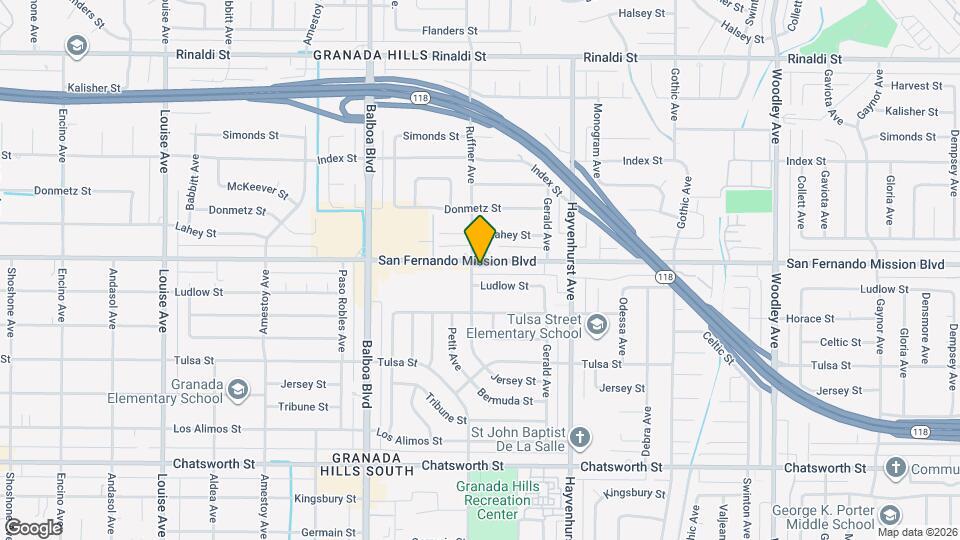 16748 San Fernando Mission Blvd Map and Location Details