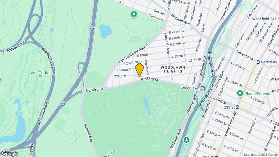 119 E 233rd St Mapa y Detalles de la Ubicación