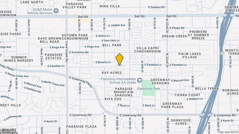 2807 E Paradise Ln Mapa y Detalles de la Ubicación