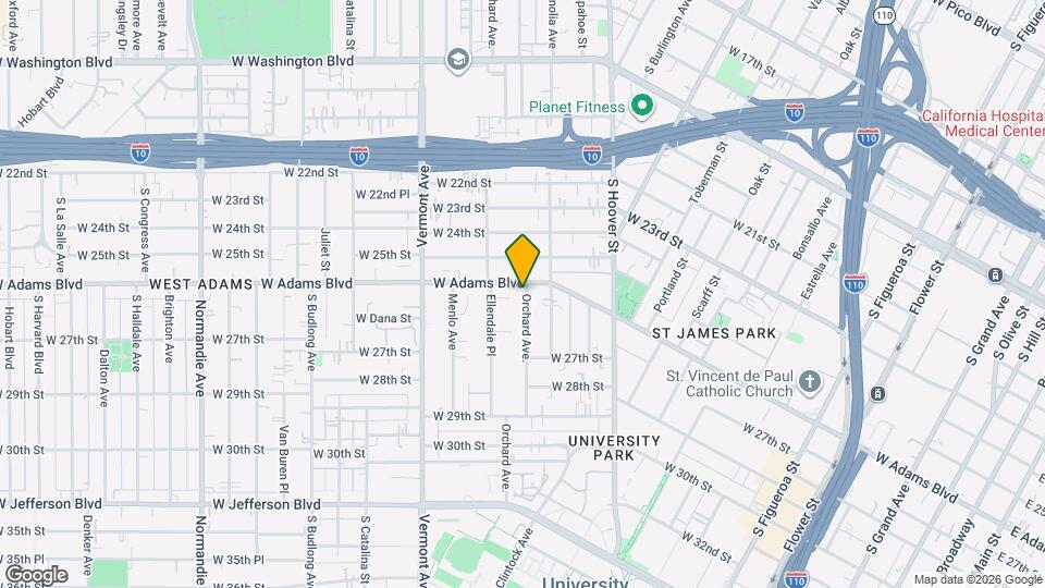 1238 W Adams Blvd Map and Location Details