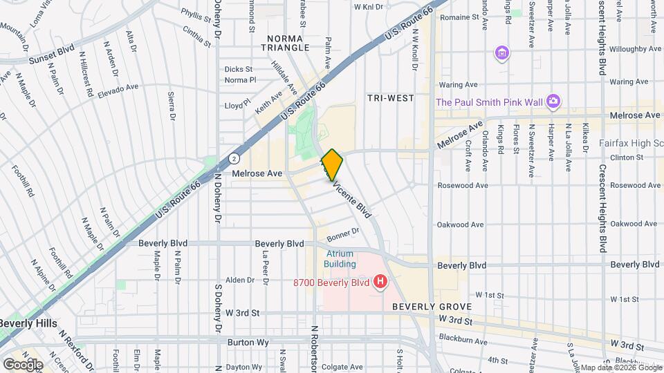 507 N San Vicente Blvd Map and Location Details