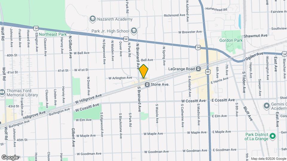 715 W Hillgrove Ave, Unit 2 Front Map and Location Details