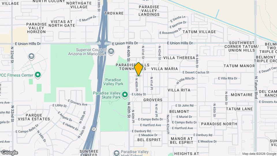 18021 N 40th Pl Map and Location Details