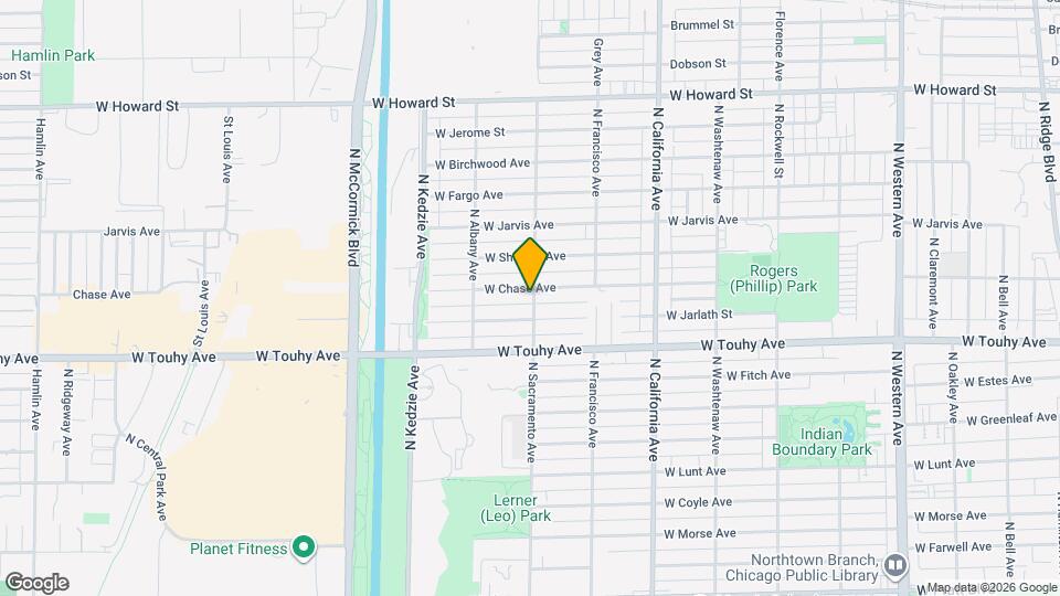 3001 W Chase Ave Mapa y Detalles de la Ubicación