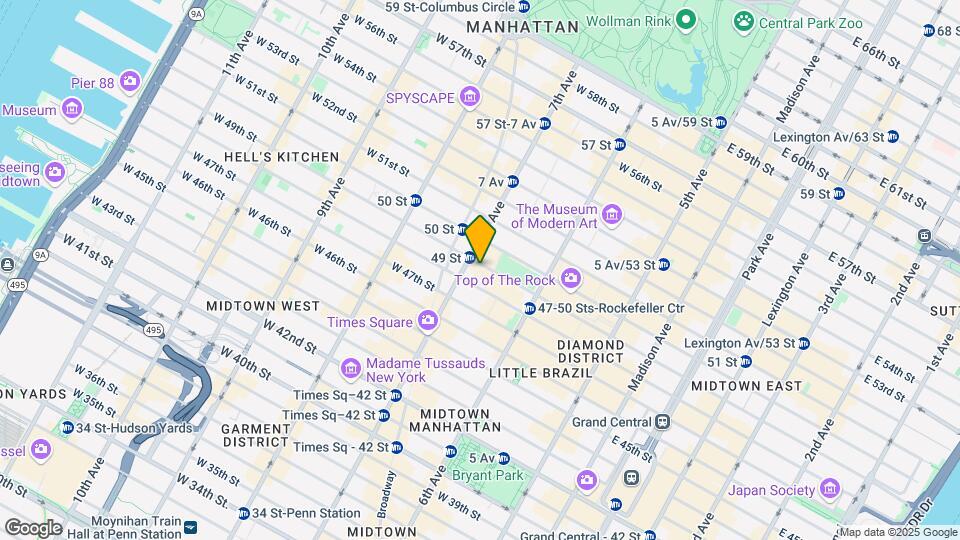 152 W 49th St Map and Location Details