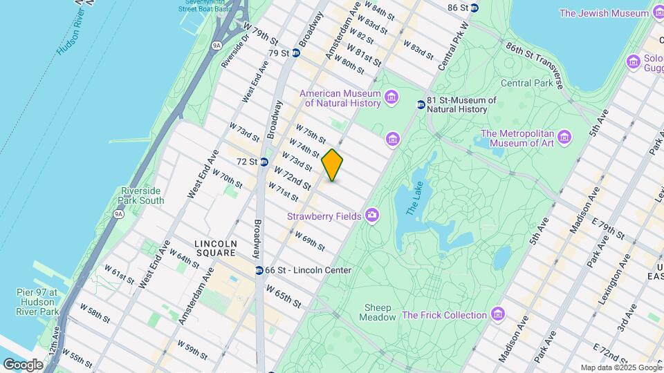 36 W 73rd St Map and Location Details