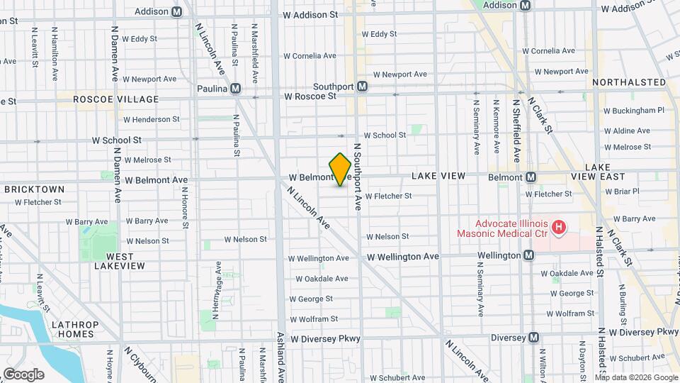 1424 W Fletcher St, Unit G Map and Location Details